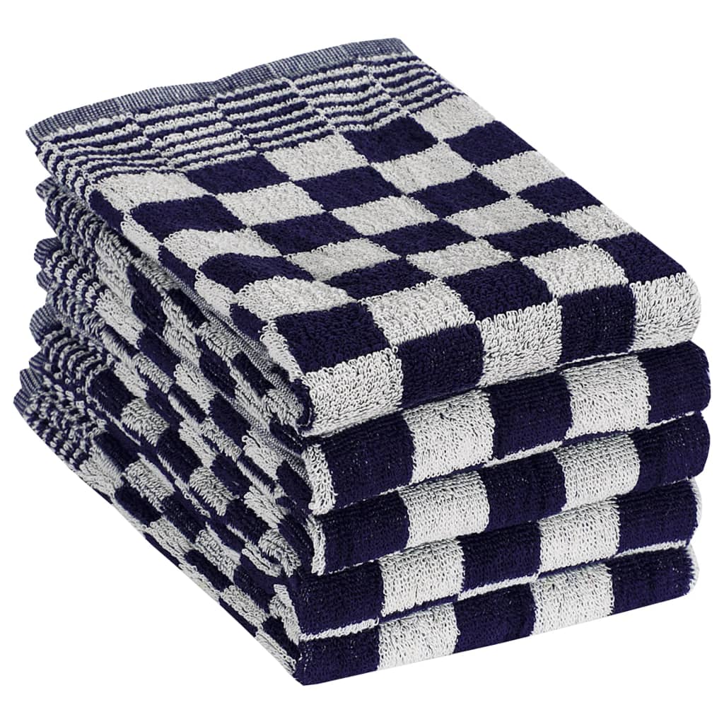 Ensemble de serviettes 50 pcs bleu et blanc coton