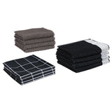 Ensemble de serviettes 12 pcs noir coton