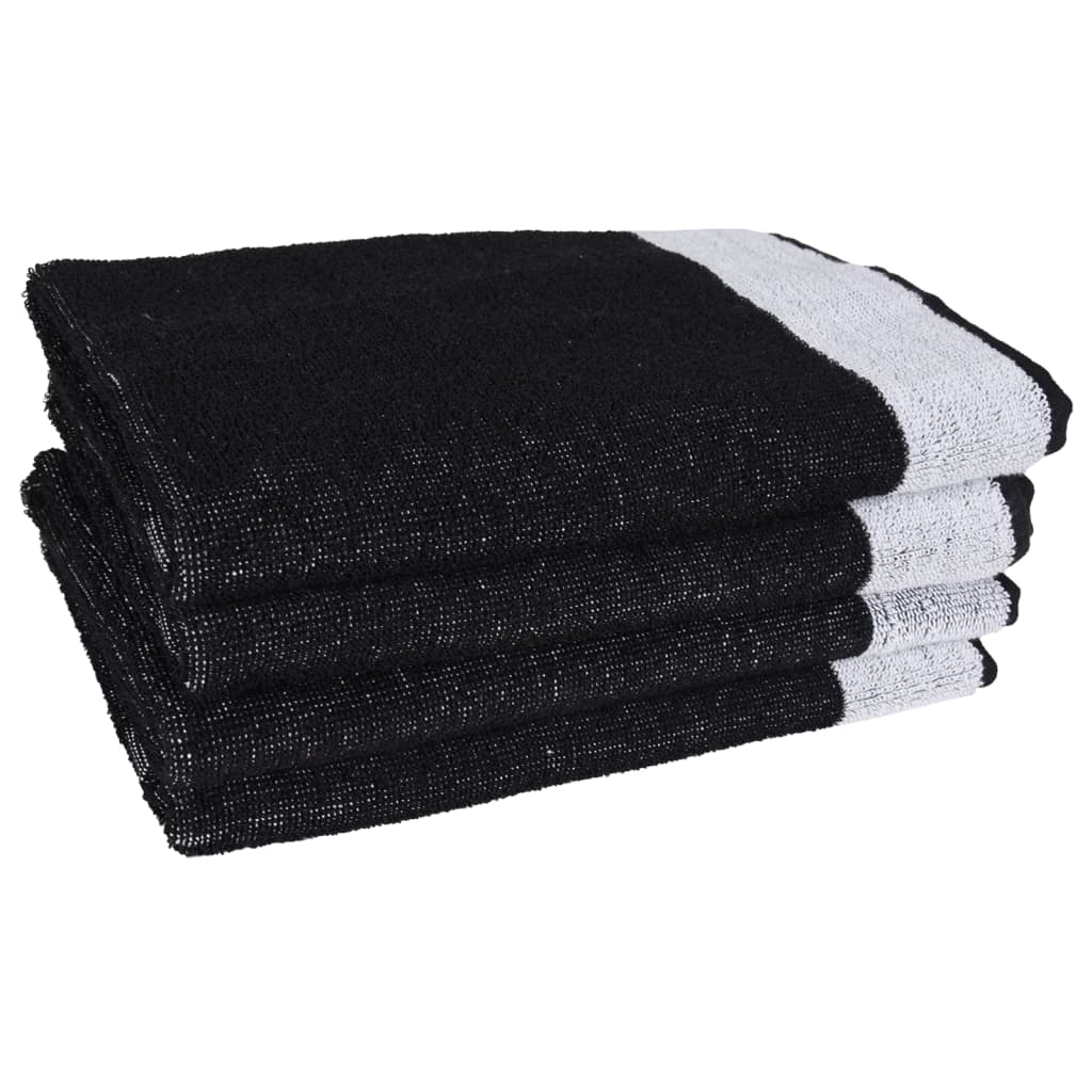 Ensemble de serviettes 12 pcs noir coton