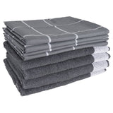 Ensemble de serviettes 12 pcs gris coton