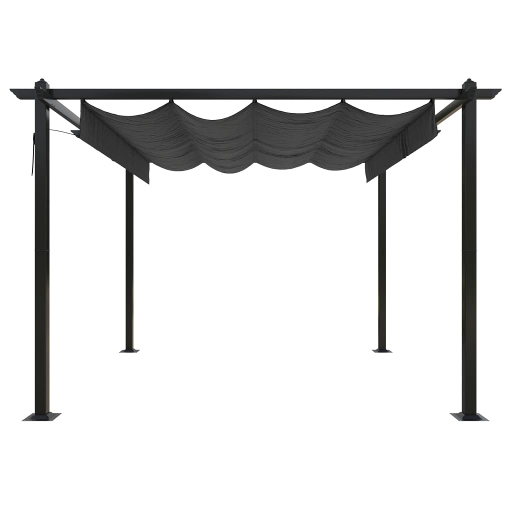 Tonnelle de jardin avec toit rétractable 3x3 m Anthracite