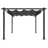 Tonnelle de jardin avec toit rétractable 3x3 m Anthracite