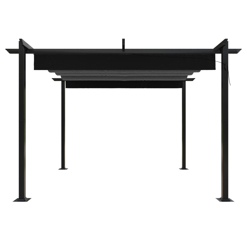 Tonnelle de jardin avec toit rétractable 3x3 m Anthracite