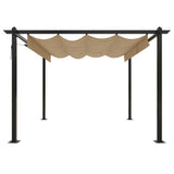 Tonnelle de jardin avec toit rétractable 3x3 m Taupe