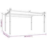 Tonnelle de jardin avec toit rétractable 4x3 m Crème