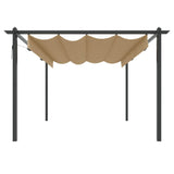 Tonnelle de jardin avec toit rétractable 4x3 m Taupe