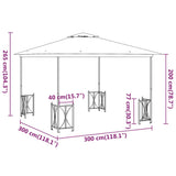 Tonnelle avec parois et toit double 3x3 m Crème