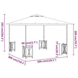 Tonnelle avec parois et toit double 3x3 m Anthracite