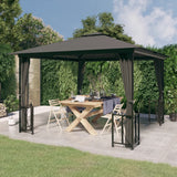 Tonnelle avec parois et toit double 3x3 m Anthracite