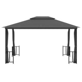 Tonnelle avec parois et toit double 3x4 m Anthracite