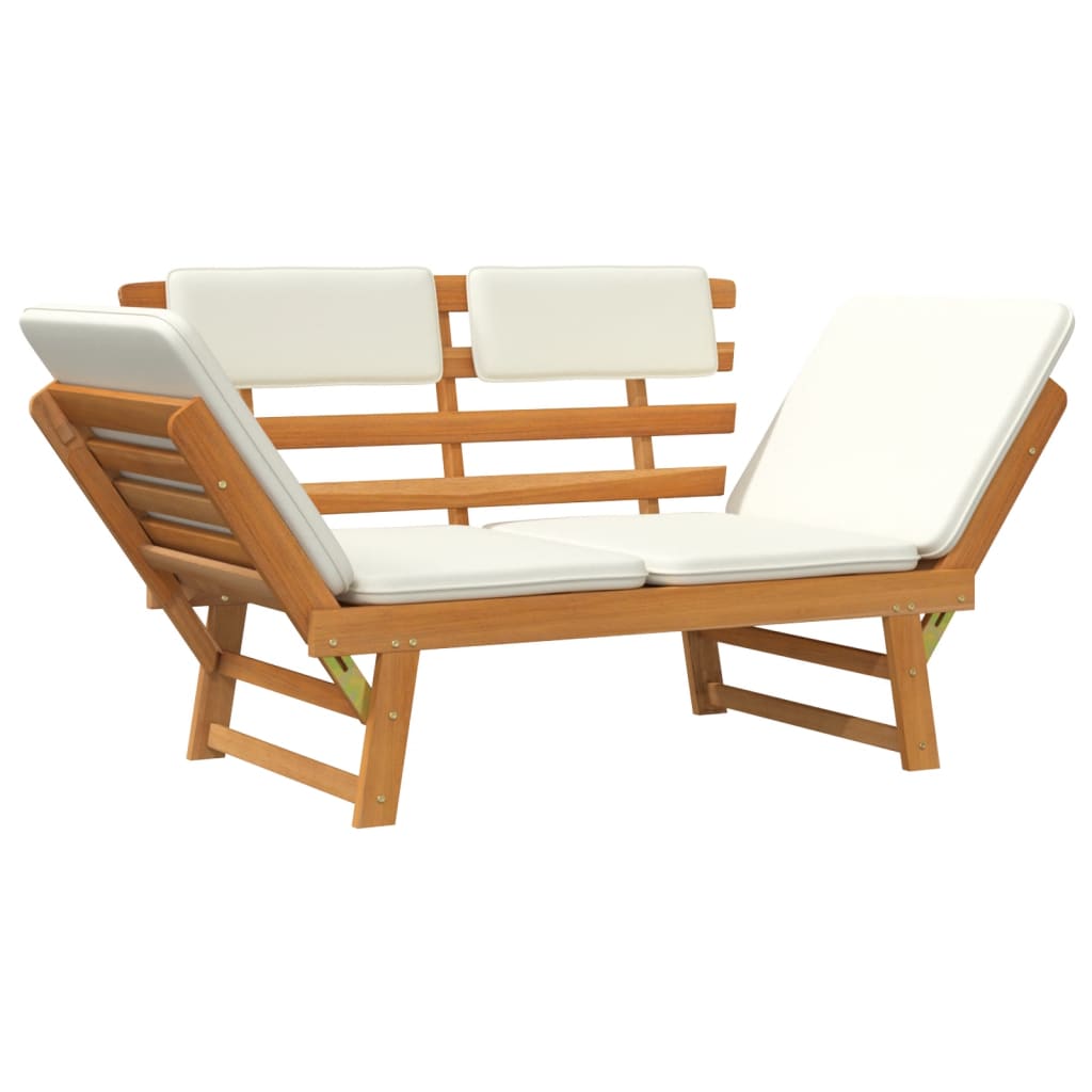 Garden bench with cushions 2-in-1 190 cm Solid acacia wood