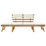 Banc de jardin avec coussins 2-en-1 190 cm Bois d'acacia massif