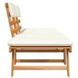 Garden bench with cushions 2-in-1 190 cm Solid acacia wood