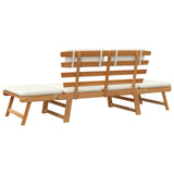 Garden bench with cushions 2-in-1 190 cm Solid acacia wood