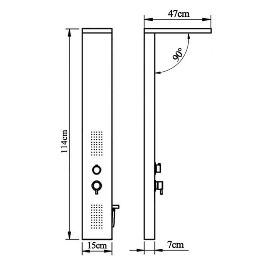 Système de panneau de douche Acier inoxydable Carré