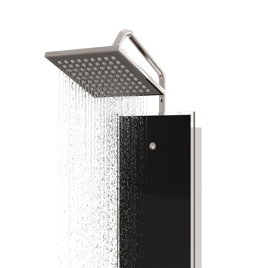 Panneau de douche Verre 18x45,5x130 cm Noir