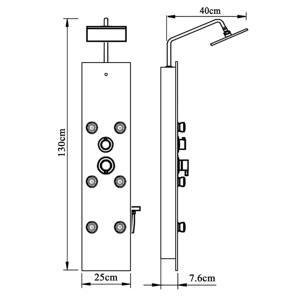 Panneau de douche Verre 25x47,5x130 cm Blanc