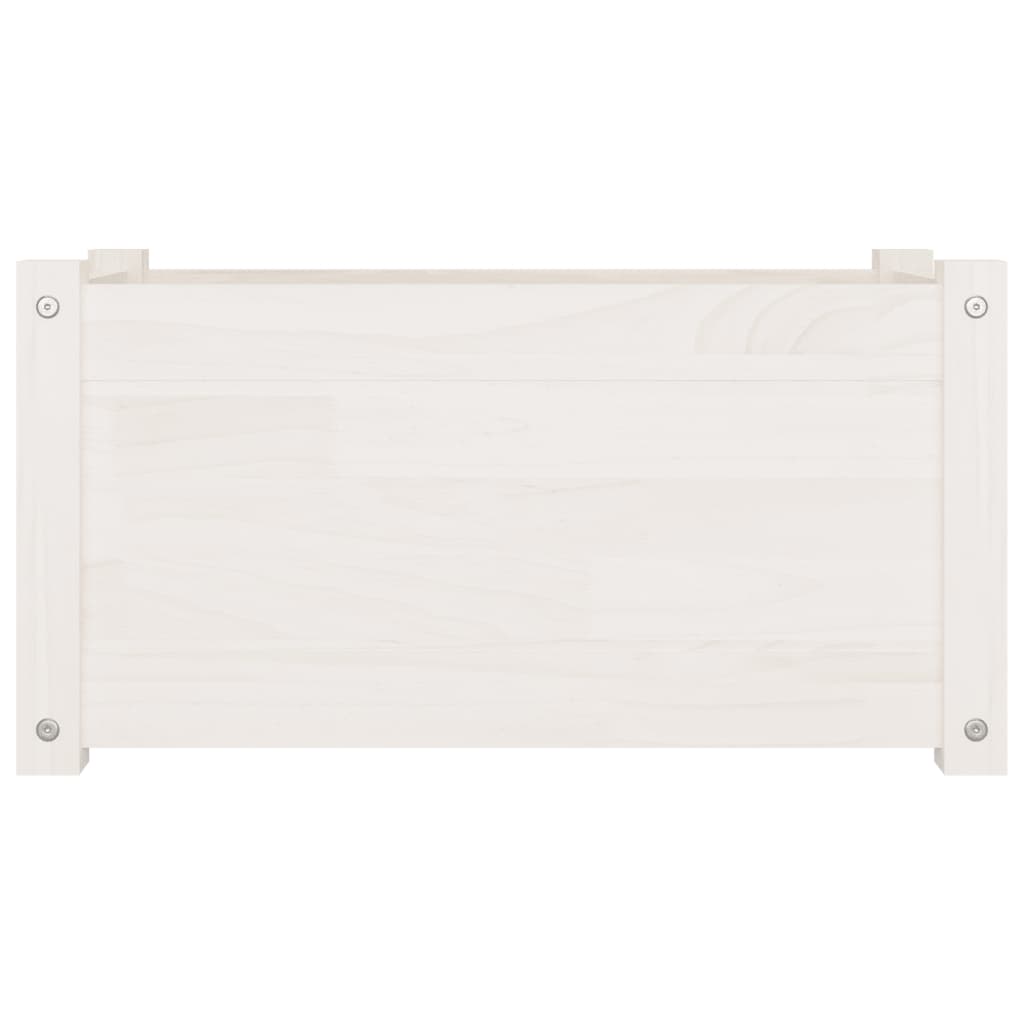 Jardinière blanc 60x31x31 cm bois de pin massif