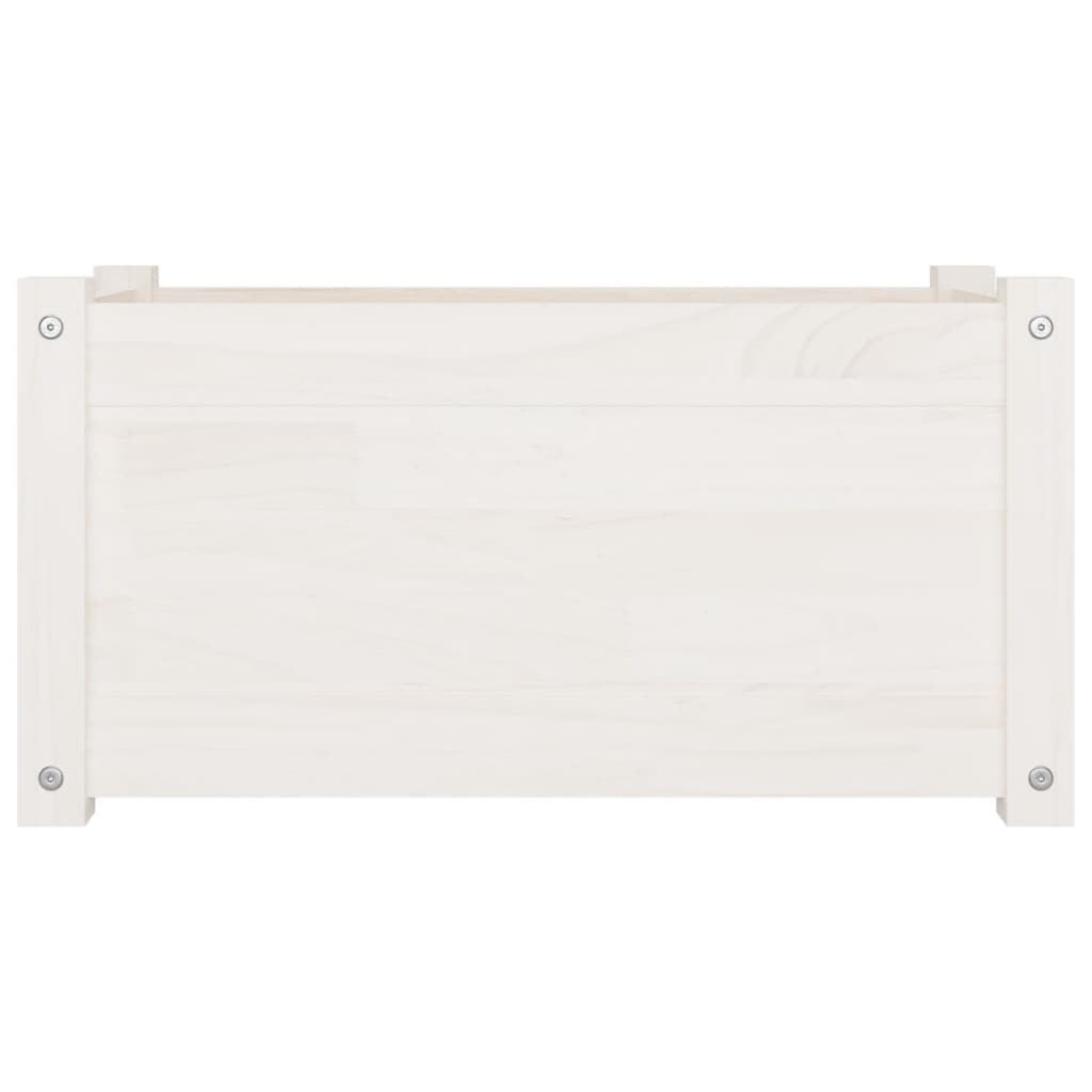 Jardinières d'extérieur 2 pcs Blanc 60x31x31 cm Bois de pin