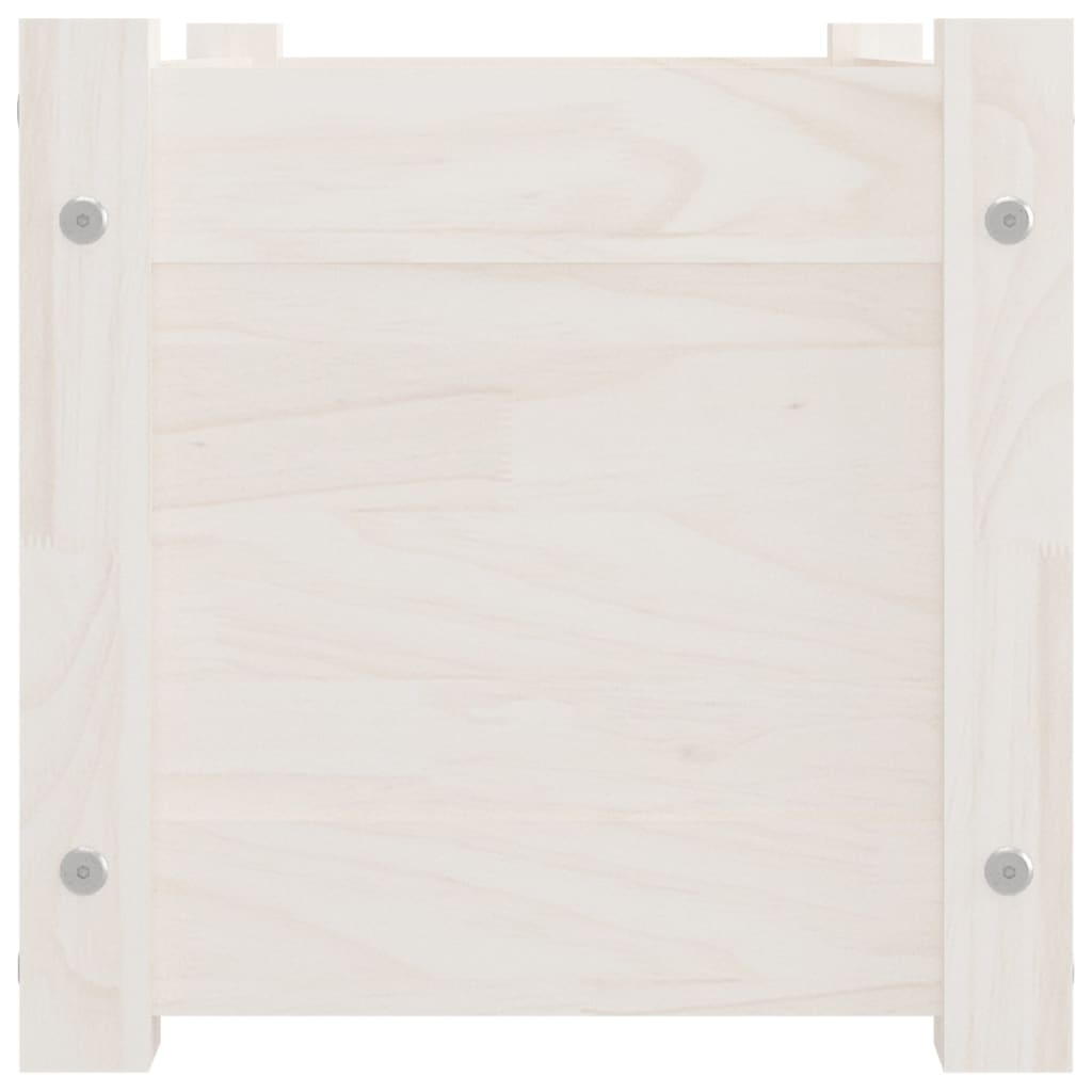 Jardinières d'extérieur 2 pcs Blanc 60x31x31 cm Bois de pin