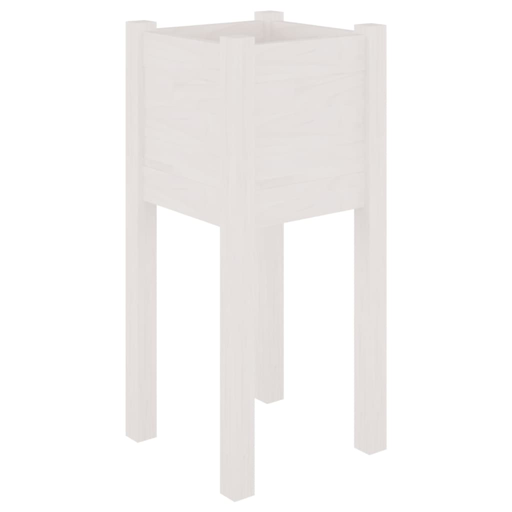 Jardinières d'extérieur 2 pcs Blanc 31x31x70 cm Bois de pin