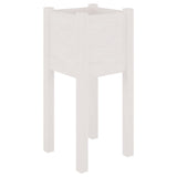 Jardinières d'extérieur 2 pcs Blanc 31x31x70 cm Bois de pin