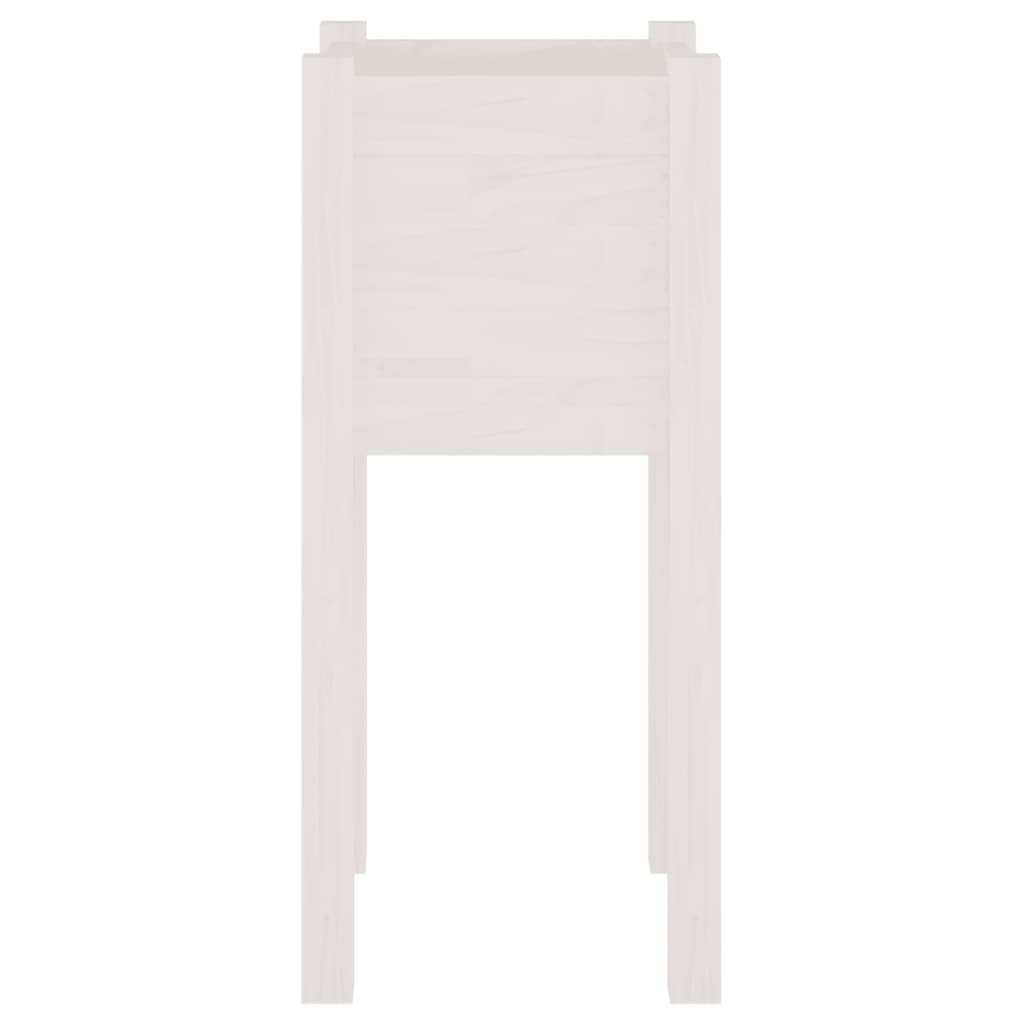 Jardinières d'extérieur 2 pcs Blanc 31x31x70 cm Bois de pin