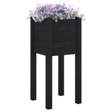 Jardinières d'extérieur 2 pcs Noir 31x31x70 cm Bois de pin