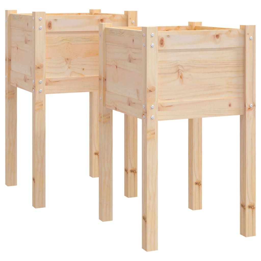 Jardinières d'extérieur 2 pcs 40x40x70 cm bois de pin massif