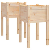 Jardinières d'extérieur 2 pcs 40x40x70 cm bois de pin massif