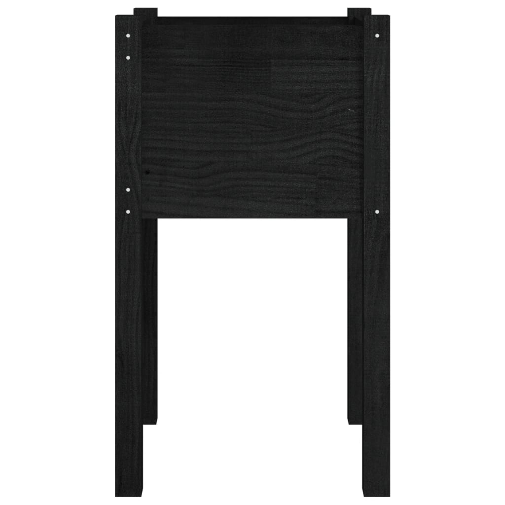 Jardinières d'extérieur 2pcs Noir 40x40x70cm Bois de pin massif