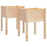 Jardinières d'extérieur 2 pcs 50x50x70 cm bois de pin massif