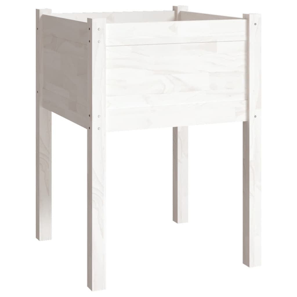 White Planter 50x50x70 cm Solid Pine Wood