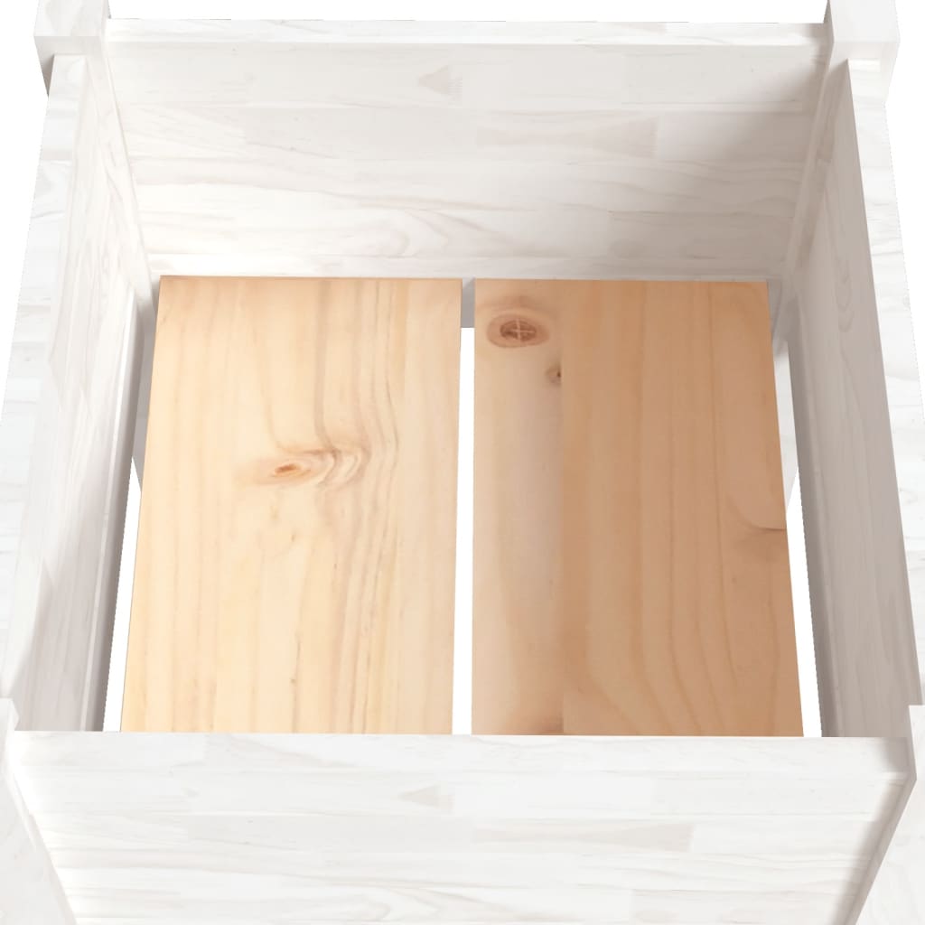 White Planter 50x50x70 cm Solid Pine Wood