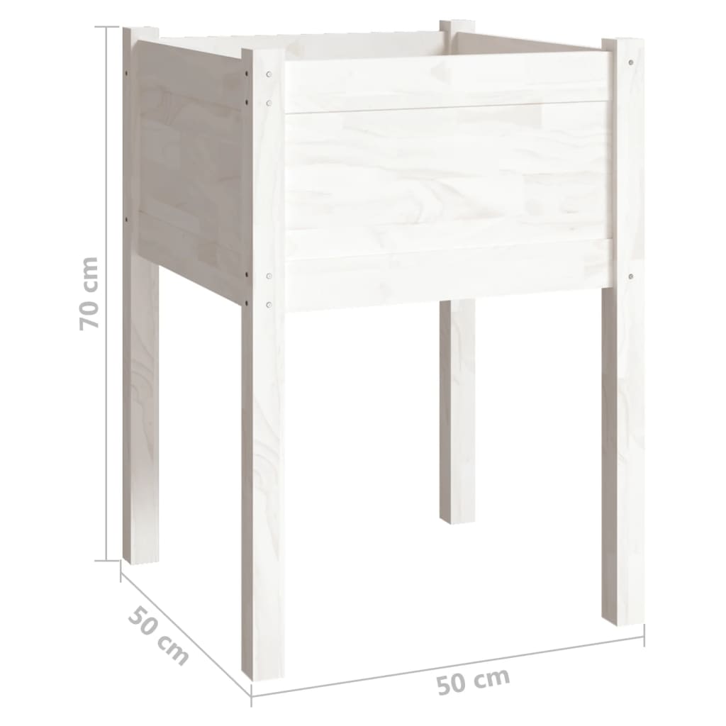 White Planter 50x50x70 cm Solid Pine Wood