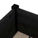 Planters 2 pcs Black 70x70x70 cm Solid pine wood