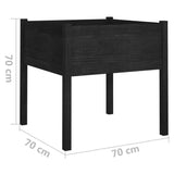 Jardinières 2 pcs Noir 70x70x70 cm Bois de pin massif