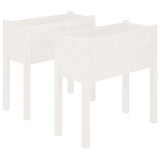 Jardinières 2 pcs Blanc 70x31x70 cm Bois de pin massif