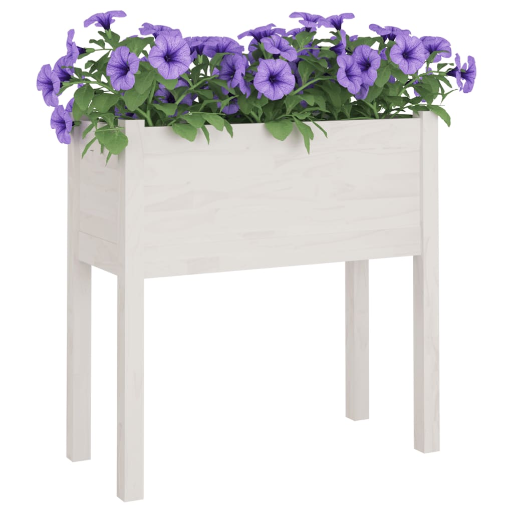 Jardinières 2 pcs Blanc 70x31x70 cm Bois de pin massif