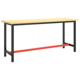 Werkbankgestell Schwarz und Mattrot 170x50x79 cm Metall