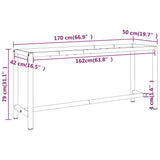 Werkbankgestell Schwarz und Mattrot 170x50x79 cm Metall