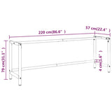 Werkbankgestell Schwarz und Mattrot 220x57x79 cm Metall