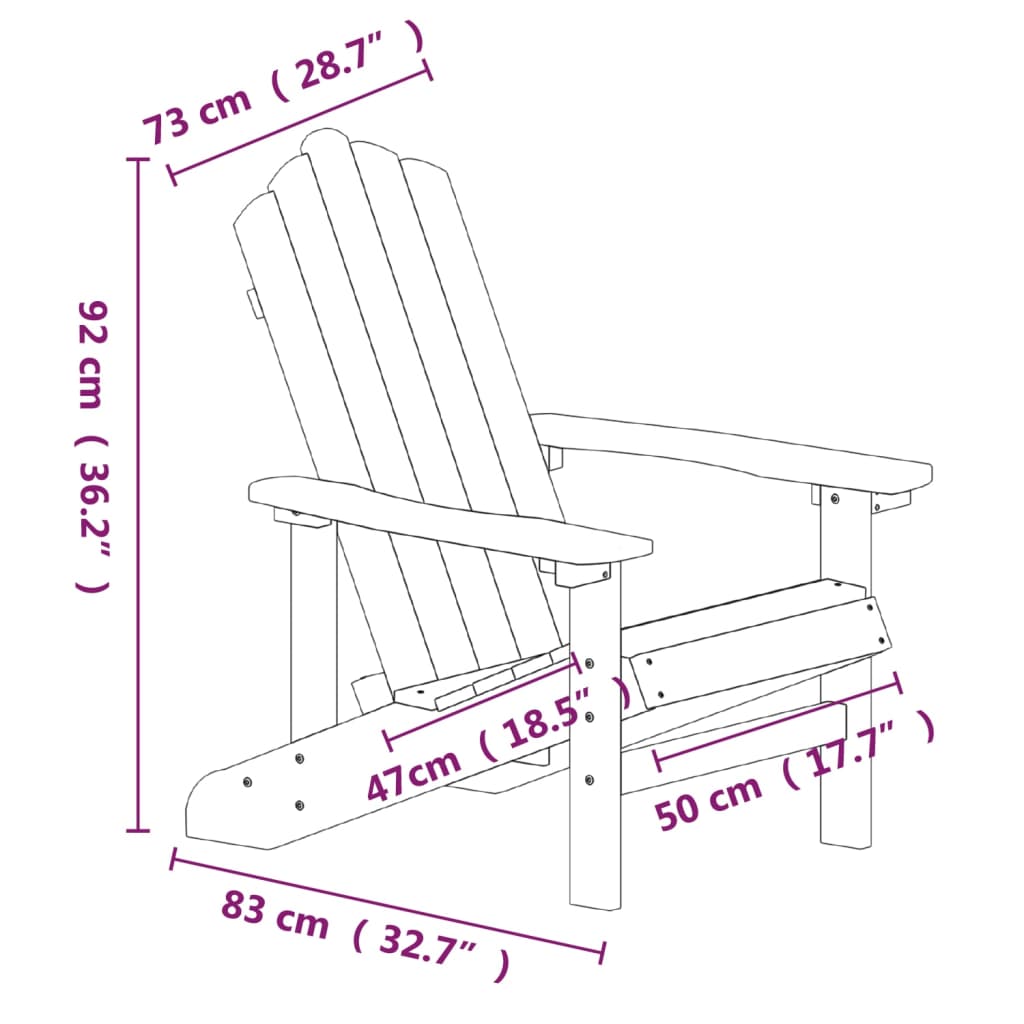 Chaise Adirondack de jardin PEHD marron