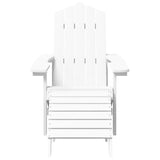 Adirondack Garden Chair with Footrest HDPE White