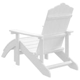 Adirondack Garden Chair with Footrest HDPE White