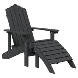 Chaise de jardin Adirondack avec repose-pied PEHD anthracite