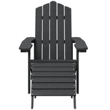 Chaise de jardin Adirondack avec repose-pied PEHD anthracite