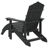 Chaise de jardin Adirondack avec repose-pied PEHD anthracite