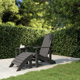 Chaise de jardin Adirondack avec repose-pied PEHD anthracite