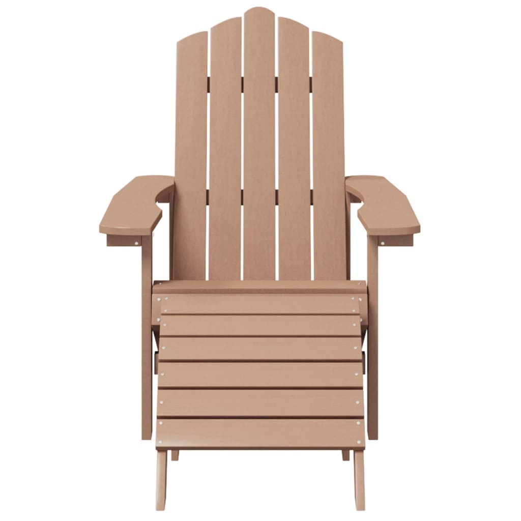 Chaise de jardin Adirondack avec repose-pied PEHD marron